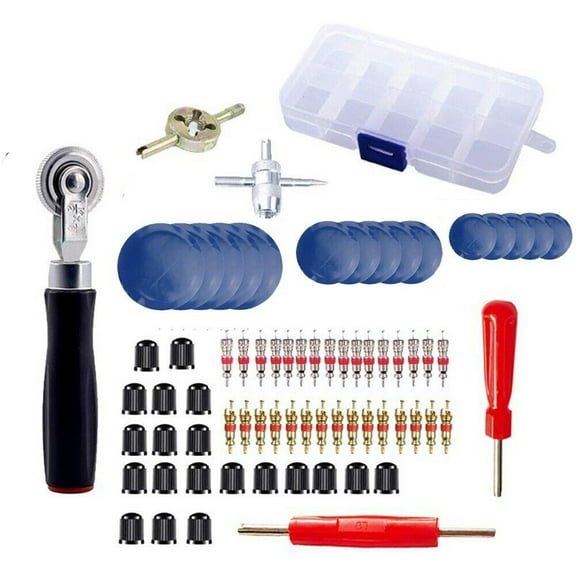 70 Pcs 3 Sizes Car Truck Tire Repair Rubber Patch Tools Kit 32/42/58mm w/ Roller Auto Accessories