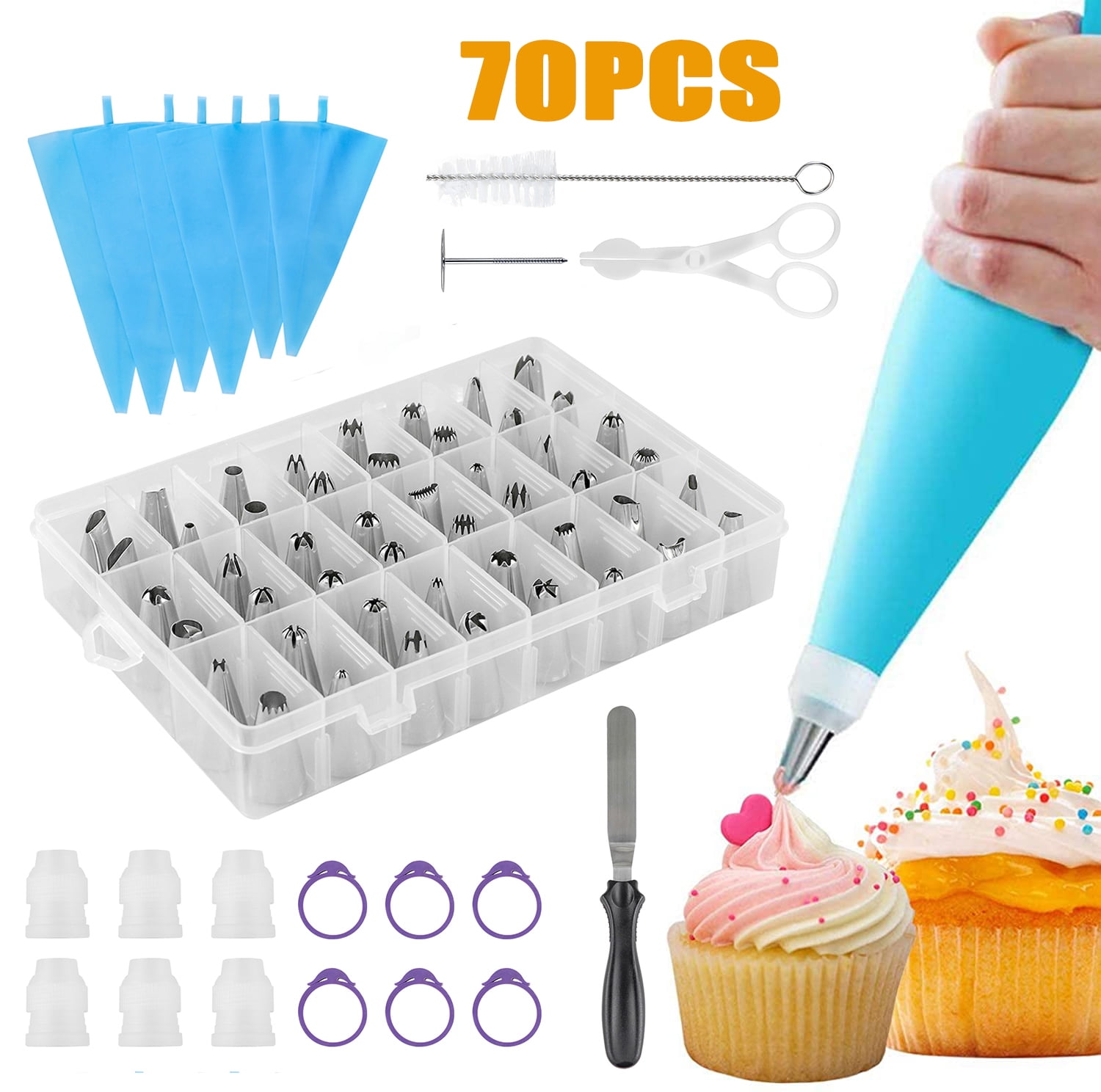 220 Pcs Cake Decorating Beginners Kit All-in-one Complete Tools Set,pastry  & Icing Tools BPA Free Plastic, Stainless Steel free Shipping 