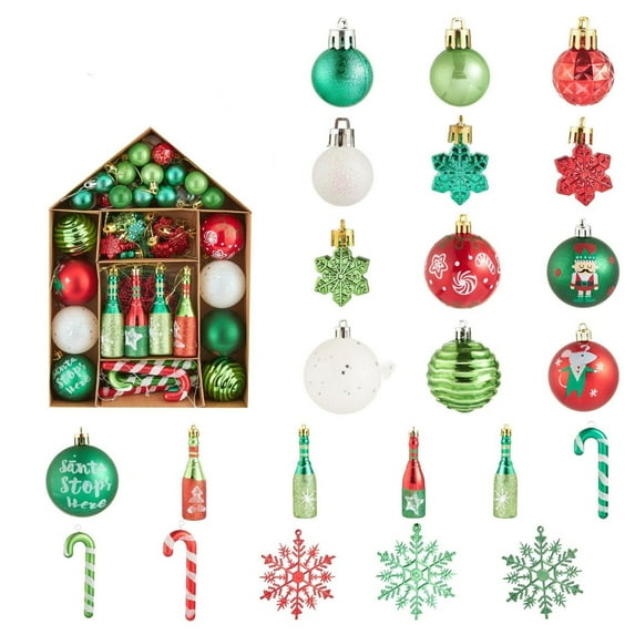 70 Pcs Christmas Ornaments Bundle For Xmas Christmas Tree Shatterproof Christmas Tree Decorations Hanging For Holiday Wedding Party Decoration