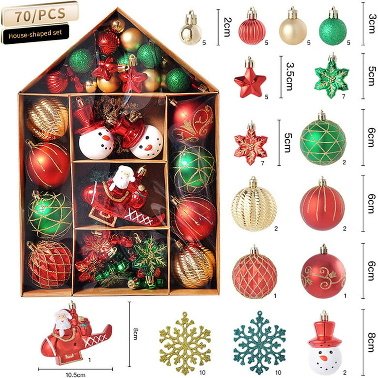  Christmas Ornaments 99Pcs Shatterproof Christmas Decorations  Tree for Holiday Wedding Party Decoration Bells Garland (D, One Size) :  Home & Kitchen