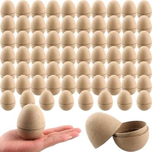 70 Pcs DIY Paper Mache Easter Eggs 3.2 Inch Empty Easter Paper Eggs DIY Easter Eggs Decorations for Easter Party Craft Easter Egg Hunt Party Favors$$Art & Craft
