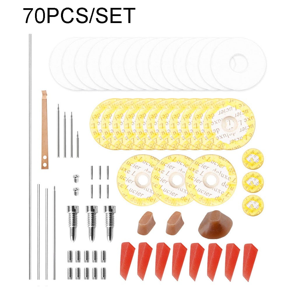 70 Pcs Flute Repair Parts Maintenance Tool Kit Open Hole Sound Pads with Screws
