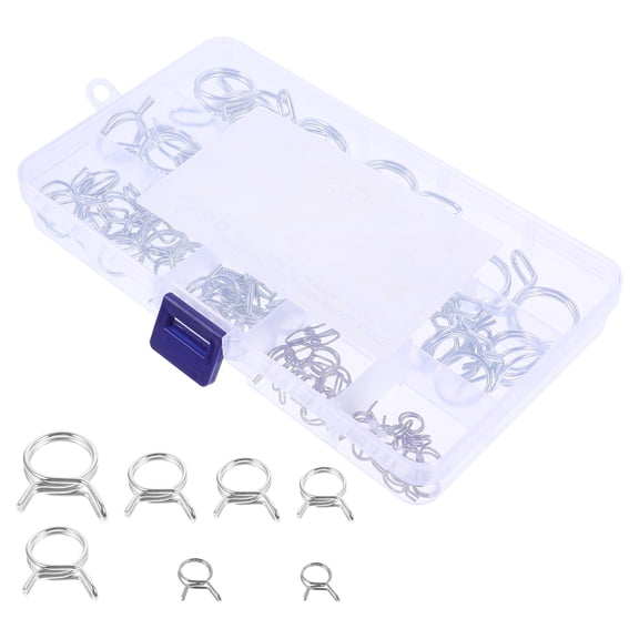 70 Pcs Fuel Clamp Hose Double Line Spring Clip Clips Clamps Automotive Steel