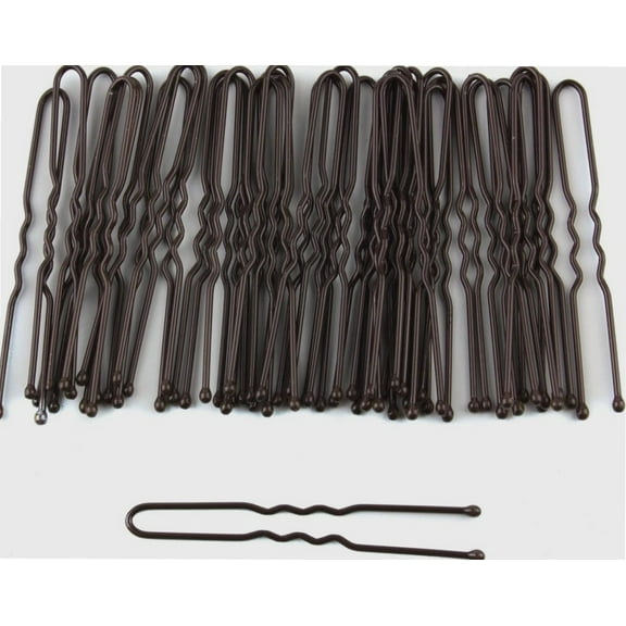 70 Pcs Hair Pins Wavy Metal Grip for Buns U Shaped Hair Pins for Women Girls Hairstyling Accessory (Brown- Medium