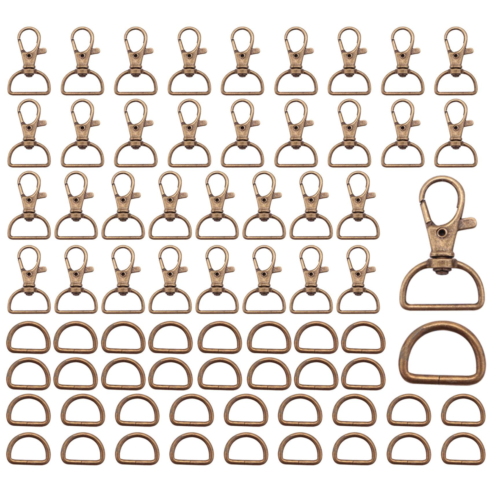 70 Pcs Keychain Hooks and D Rings Swivel Snap Hooks Lobster Claw Clasps Lanyard  Snap Hooks for Purses Keychain Lanyard 