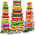 thumbnail image 1 of 70 Pcs Large Food Storage Containers with Lids Airtight-85OZ-Small Box, Total 763OZ Stackable Kitchen Bowls Set(35 Containers,35 Lids)-BPA Free Leak proof Plastic Boxes- Freezer Microwave safe, 1 of 7