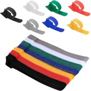 70 Pcs Reusable Cable Straps, Double Sided self Adhesive Nylon Fixing Straps, Hook Loop Straps Cable Organizer Fastener for Home Office Accessories, 7 Colours
