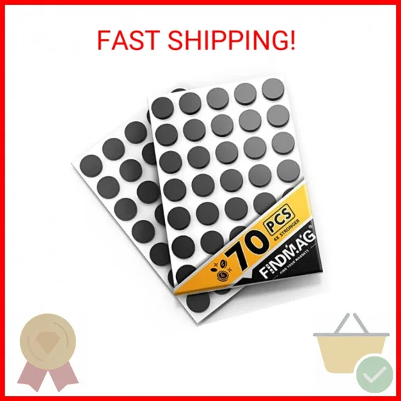70 Pcs Round Magnets With Adhesive Backing, Flexible Self Adhesive Magnets For C