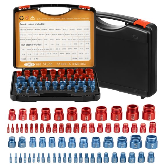 70 Pcs Thread Checker Nut and Bolt Thread Checker Set with Storage Case