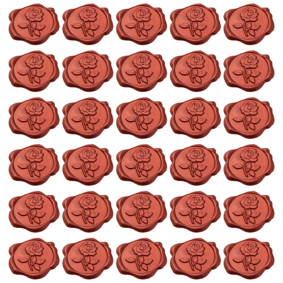 70 Pcs Wax Seal Stickers Wedding, Self-Adhesive Envelope Wax Seals, Red Metallic Rose Design, 1.18 in3 cmDiameter, Ideal for Wedding Decorations and Invitations