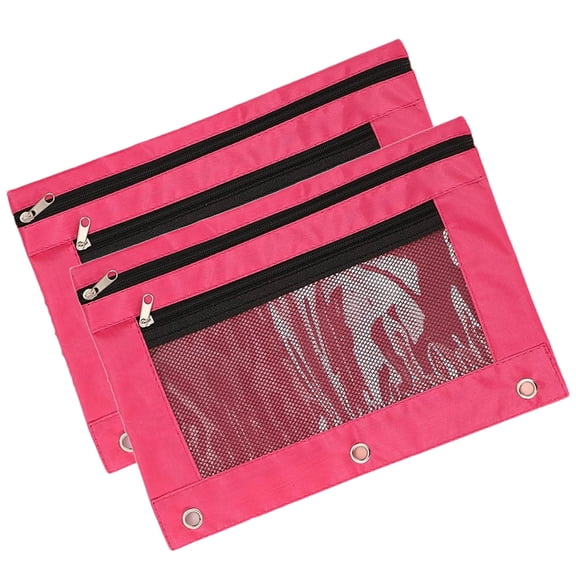 Three-hole Pencil Case Zipper Transparent PVC Document Storage Bag Detachable Folder Large Capacity Pencil Case