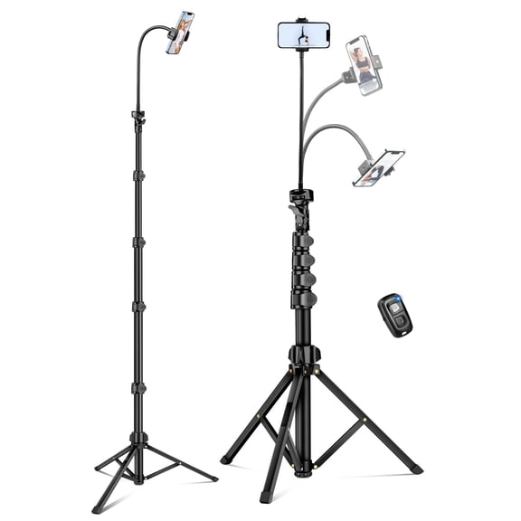 70" Phone Tripod Selfie Stick Stand with Remote, Aluminum Alloy Phone Tripod with Carry Bag