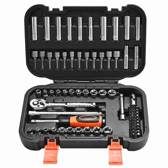70-Piece Chrome Vanadium Alloy Steel Socket Wrench Set-Includes Imperial&Metric Sizes,Bits,Accessories&Storage Case for All Your DIY Needs