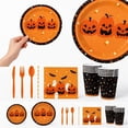 thumbnail image 1 of 70 Piece Halloween Party Supplies, Halloween Plates and Napkins Set with Halloween Party Cups, Straws, Plastic Cutlery for Spooky Halloween Decor, Halloween Table Decor for Home, 1 of 8