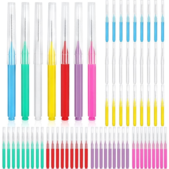 Styick Run 70 Pieces Interdental Brush, Toothpicks Tooth Flossing Head Oral Dental ...