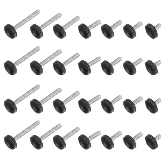 70 Pieces Knurled Knobs M5 x 8/10/12/14/16/20/25mm Thread Thumb Clamping Screws Threaded Stud Knob Set