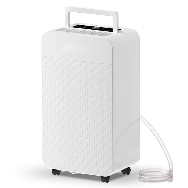 Fehom 50-Pint Dehumidifier For Basements & Large Rooms – Covers Up To 4500 Sq. Ft., Auto/Manual Drainage, 0.55-Gallon Tank, 3 Modes (DEHU/DRY/CONT)