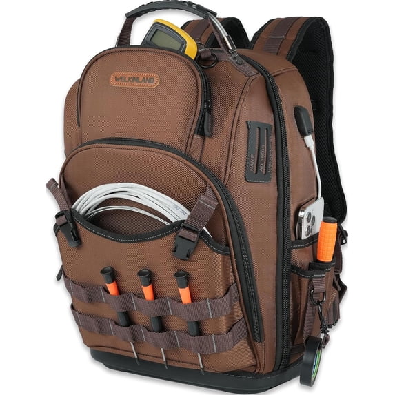 -70 Pocket Backpack, Heavy Duty Electrician Tool Backpack, Men's Hard ...