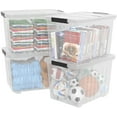 70 Quart Large Clear Storage Bins, Plastic Storage Box with Lids and