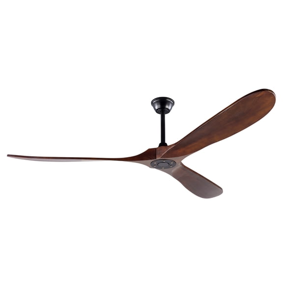 70" Quiet DC Solid Wood Patio Fan No Light, Remote, 3-Blade