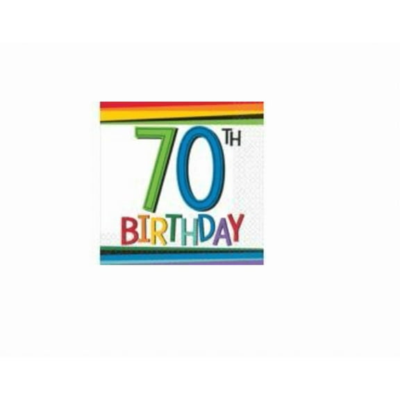 70 Rainbow Birthday Beverage Napkins