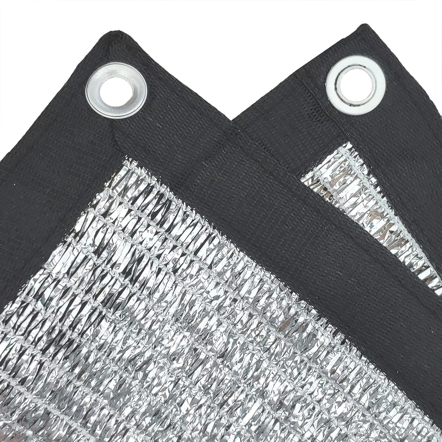 70% Reflective Aluminet Shade Cloth 10ft, Sun Block Mesh with Grommets