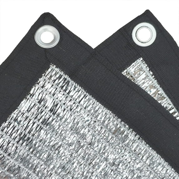 70% Reflective Aluminet Shade Cloth Mesh with Grommets, Sun Block Fabric Protective Covering - 6.5 ft x 6 ft