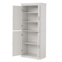 70" Retro Pantry Cabinet with 4 Doors & Adjustable Shelves, Freestanding Storage Cupboard for Kitchen, Living Room, Bathroom