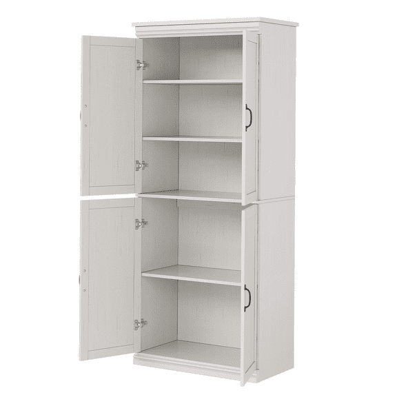 70" Retro Pantry Cabinet with 4 Doors & Adjustable Shelves, Freestanding Storage Cupboard for Kitchen, Living Room, Bathroom