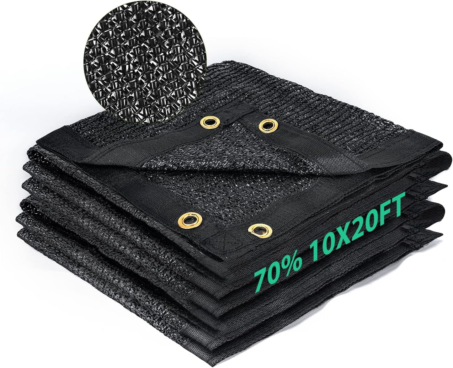 70% Shade Cloth, Resistant Sun Shade Net 10x20FT Mesh Tarp with HDPE Material and Reinforced Grommets Shade Trap for Greenhouse, Plant, Pergola, and Backyard Patio Sunshade