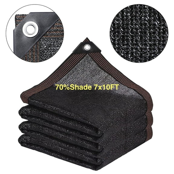 70% Shade Cloth, Resistant Sun Shade Net 7x10FT Mesh Tarp with PE Material, Shade Trap for Greenhouse, Plant, Pergola, and Backyard Patio Sunshade