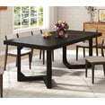 thumbnail image 1 of 71" Solid Wood Dining Table for 6 to 8 People, Mid Century Modern Rectangular Dining Room Table with Geometric Legs, Heavy Duty Wooden Kitchen Table for Home Office, 1 of 12