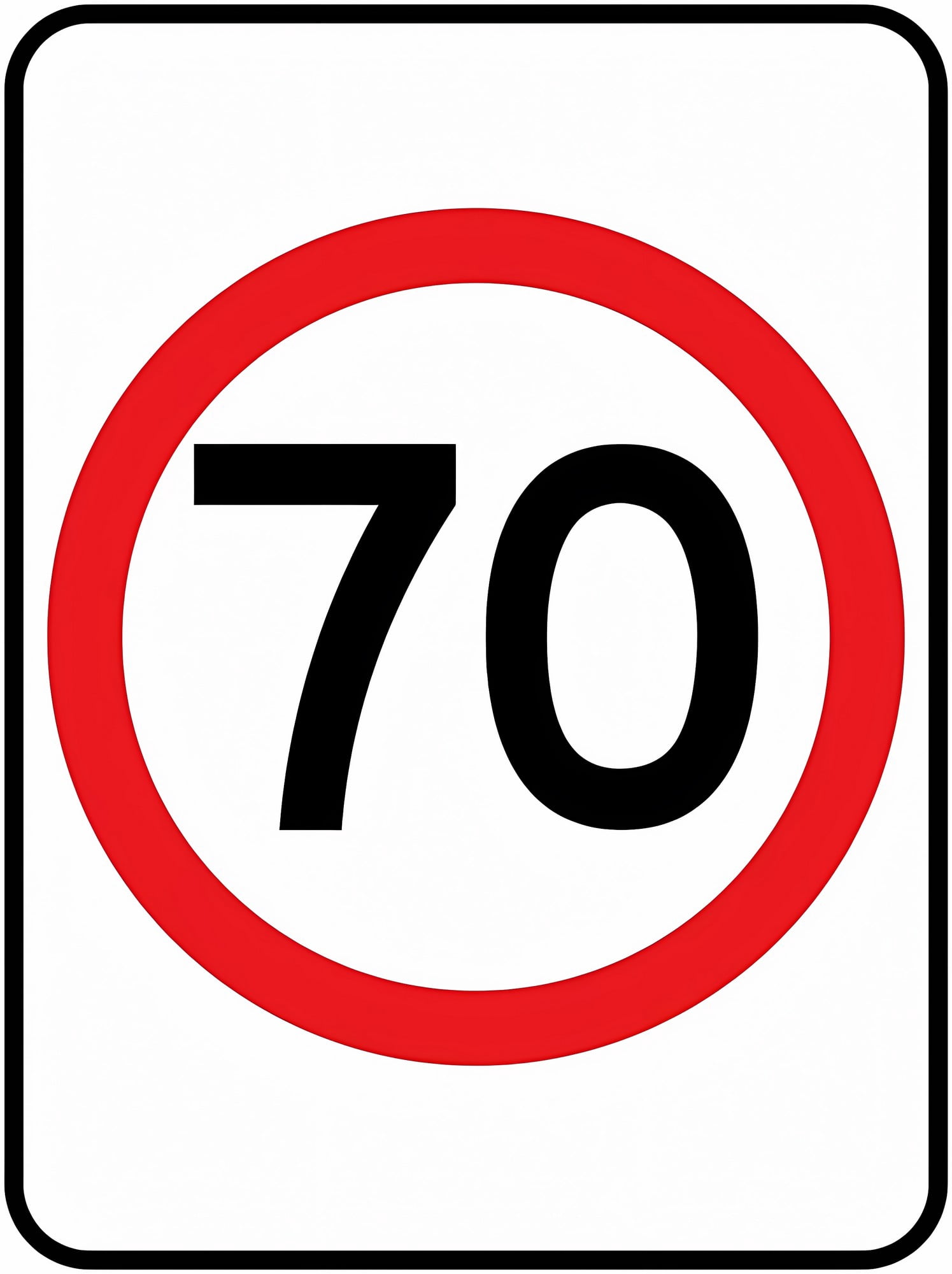 70 Speed Limit Metal Tin Sign - 8