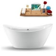thumbnail image 1 of 70" Streamline N-1420-67FSWH-FM Freestanding Tub and Tray With Internal Drain, 1 of 1