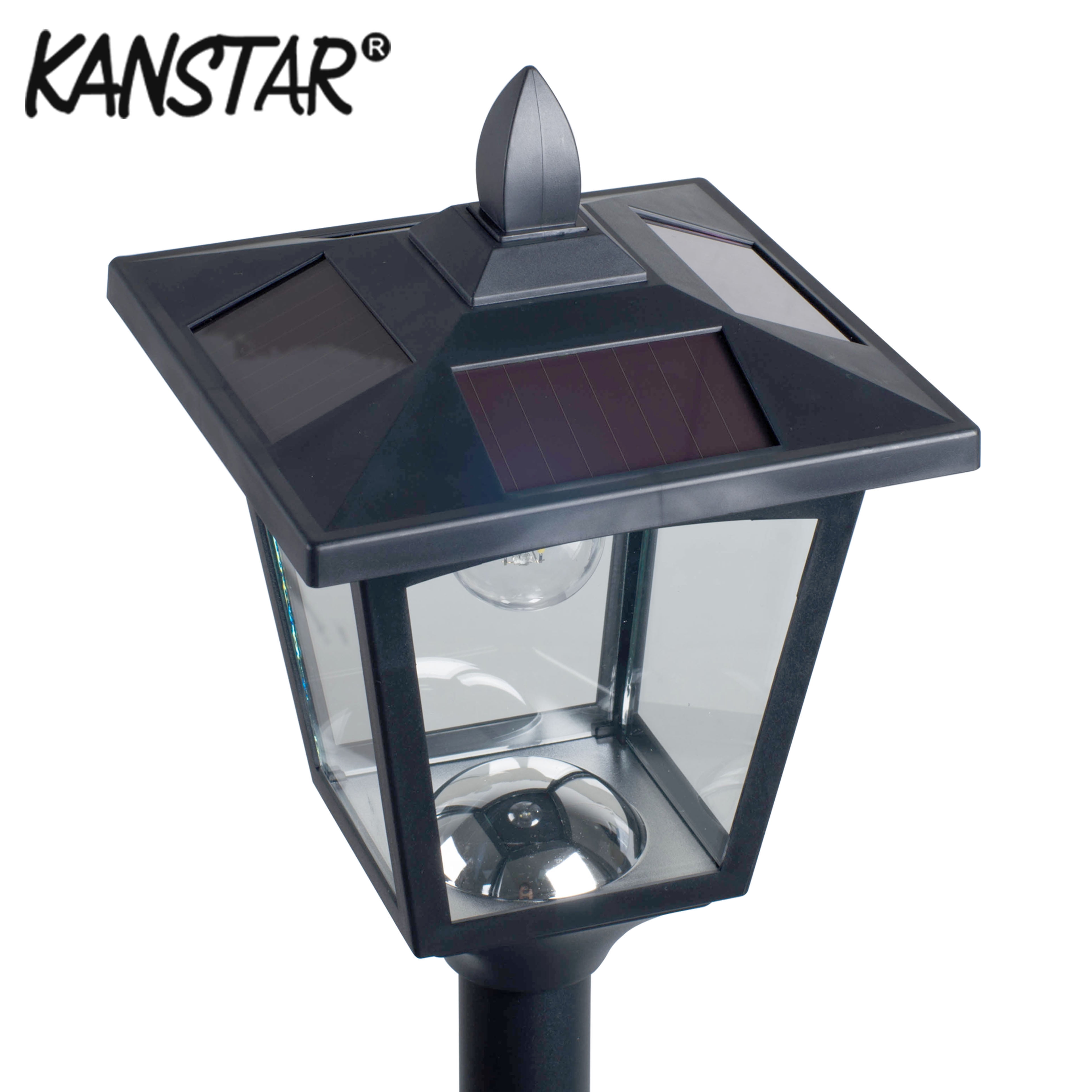 70" Street Vintage Outdoor Garden LED Solar Lamp Post Light Lawn - Adjustable