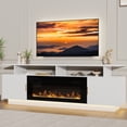 thumbnail image 1 of 70'' TV Stand with 36'' Electric Fireplace - 23'' High Black Entertainment Center, Changeable LED Light, Power Outlet, Fits 65''+ TVs, Modern Living Room Console (White), 1 of 10