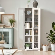 UPGO 70" Tall Pantry Cabinet with 2 Doors and 6 Adjustable Shelves, Standing Utility Cabinet for Dining Room and Kitchen,White