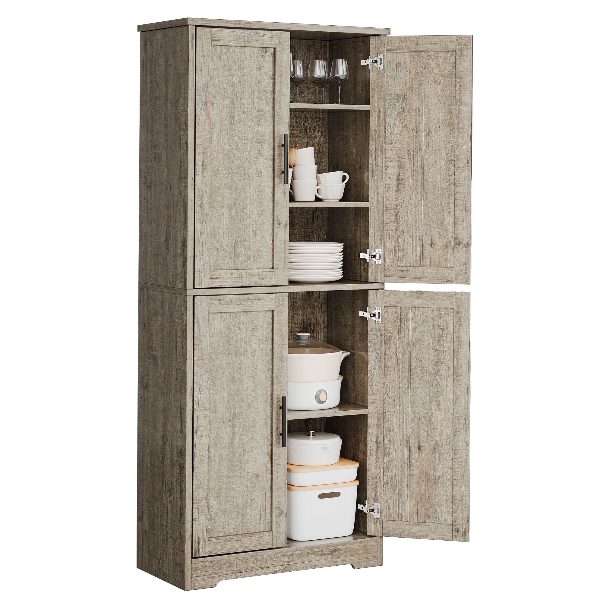 70" Tall Kitchen Pantry Cabinet, 30" Wide Kitchen Pantry Storage Cabinet, Large Kitchen Hutch with Storage Drawers and Doors for Dining Room, Living Room, Bathroom