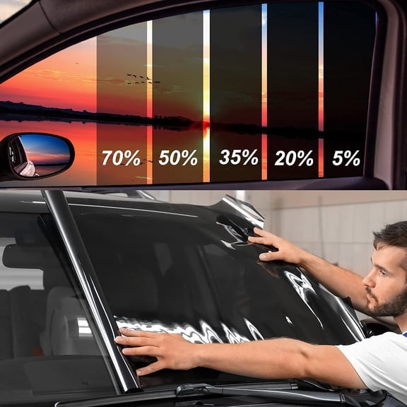 70% VLT Ceramic Auto Window Tint Roll 30"x25FT, 99% UV IR Block Heat Control Anti-Glare Scratch Proof Windshield Tint Film