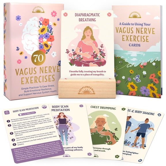 70 Vagus Nerve Exercises for Nervous System Regulation - Science-Backed Techniques and Tools to Reduce Stress and Anxiety on 3.5" x 5" Cards