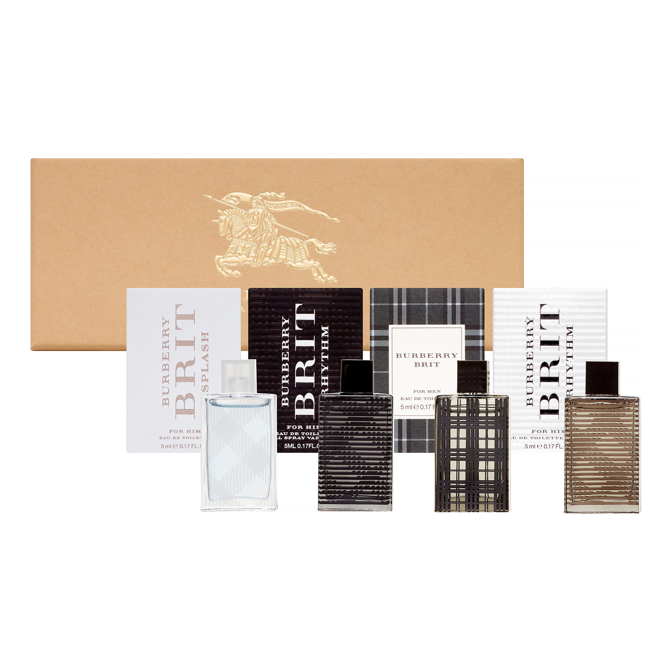 70 Value) Burberry Travel Cologne Gift Set for Men, 4 Pieces