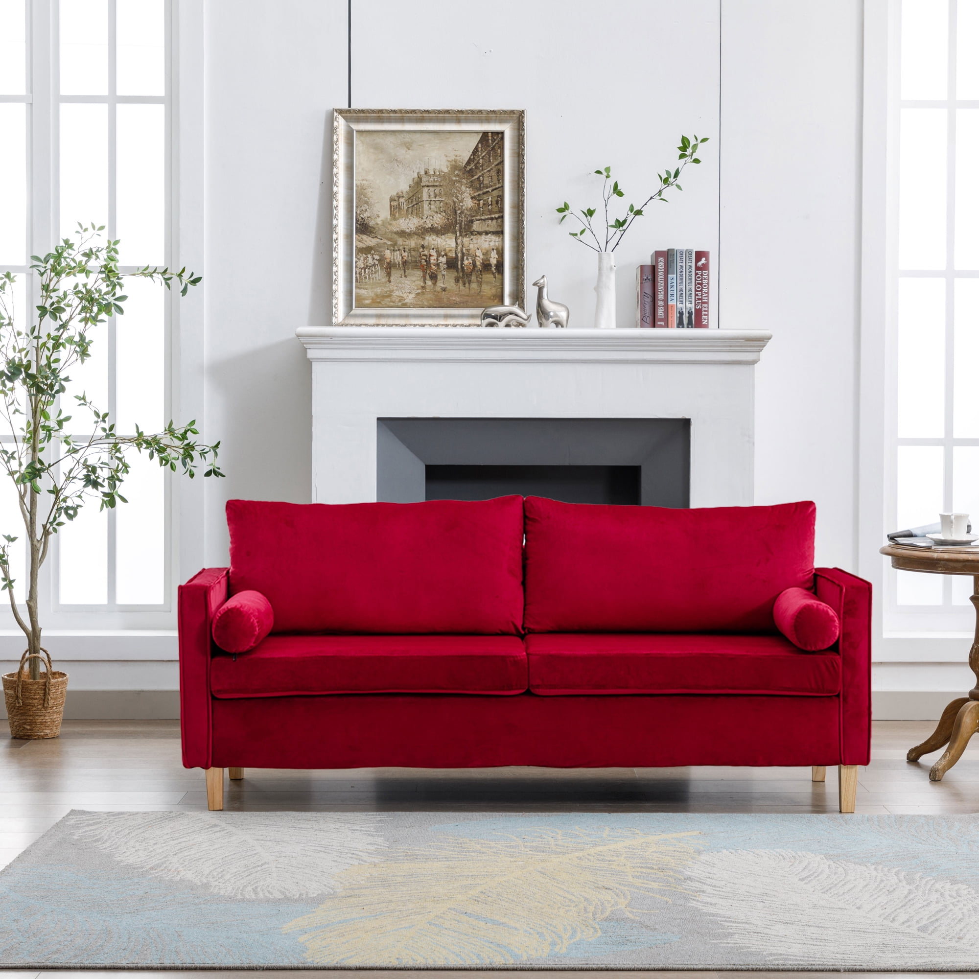 70" Velvet Loveseat Small Sofa Couch 2 Seater Premium Velvet Fabric