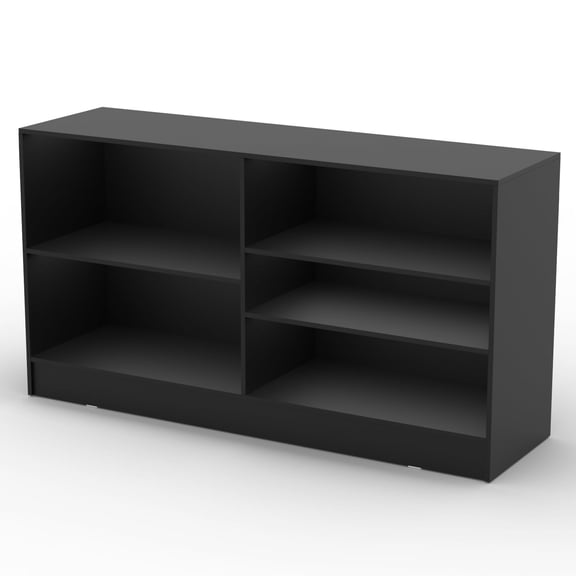 70W * 20D * 38H - Retail Cash Wrap Counter Black Checkout Counter with Adjustable Shelves, Wood cash register stand for Stores