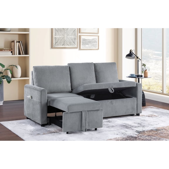 70"W Corduroy Construction | 3-Seat Sofa with Storage Function | Durable and Comfortable Seating