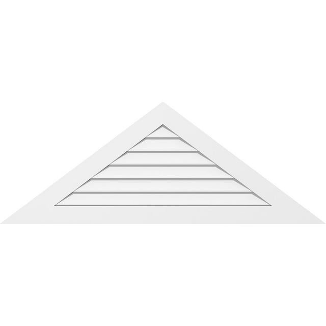 70"W x 14-5/8"H Triangle Surface Mount PVC Gable Vent 5/12 Pitch: Non-Functional, w/ 3-1/2"W x 1"P Standard Frame
