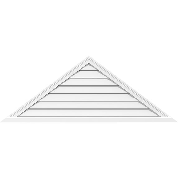 70"W x 32-1/8"H Triangle Surface Mount PVC Gable Vent 11/12 Pitch: Functional, w/ 2"W x 2"P Brickmould Sill Frame