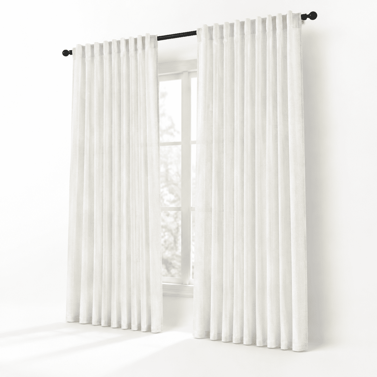 70 X 63 Inch Length Living Room Curtalinen Short Wide Bay Window For ...