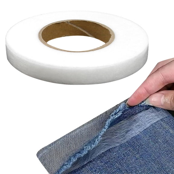 70 Yard Folded Edge No Sew Tape, 0.6" Double Fabric Adhesive Bonds, No Iron or Sewing Needed, Roll Hems Pants, Curtains and Masks for Months