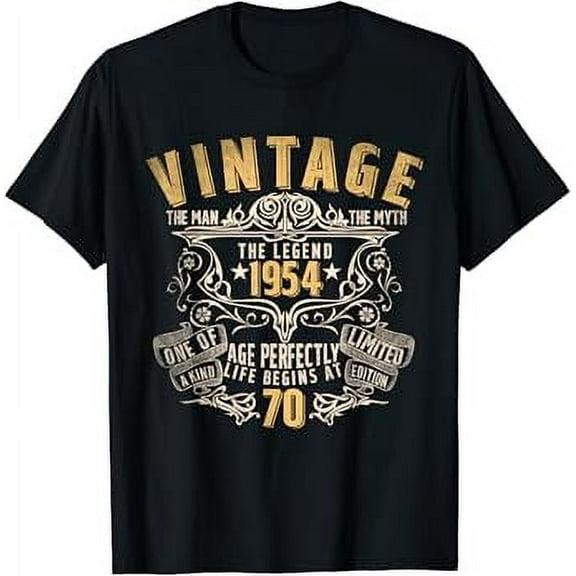 70 Year Old Gift Vintage Birthday Gifts 1954 Man Myth Legend 70Th Birthday Hot Trending Vintage T-Shirt Unisex S To 5Xl