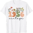 thumbnail image 1 of 70 Years Old Vintage 1956 70Th Birthday Tee Wildflower Women T-Shirt Size S-5XL, 1 of 5